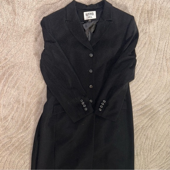 Kasper Black Long Coat and Pant Set - Picture 1 of 8